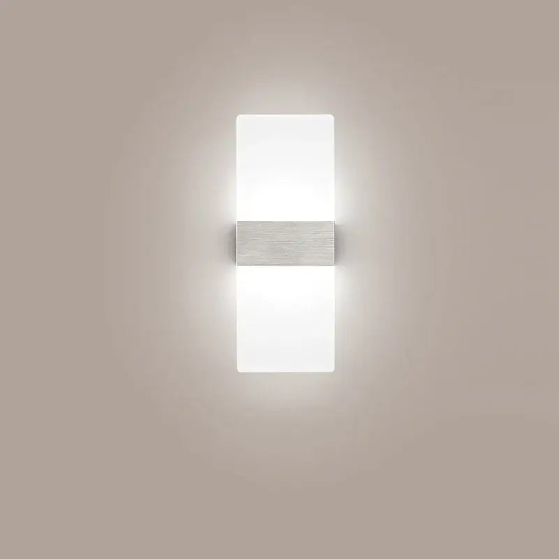 Modern minimalist black led wall light with two frosted glass panels and brushed metal center for bedroom decorbites led wall use
