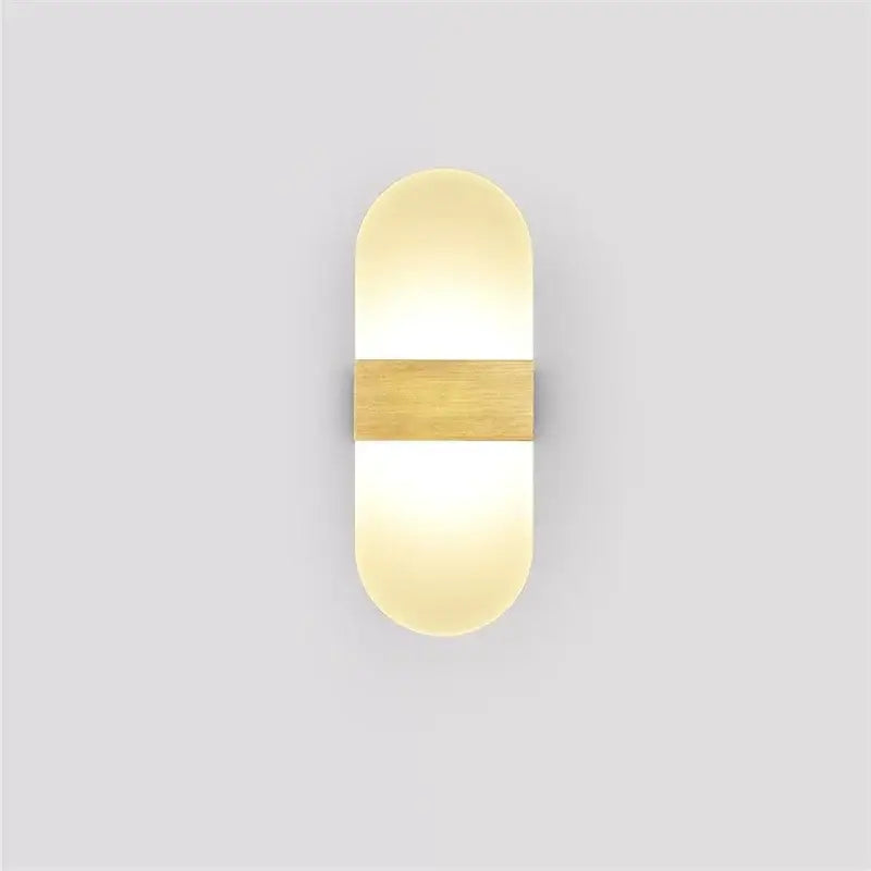Modern minimalist black led wall light with frosted glass panels and brass accent for bedroom decorbites led wall sconce