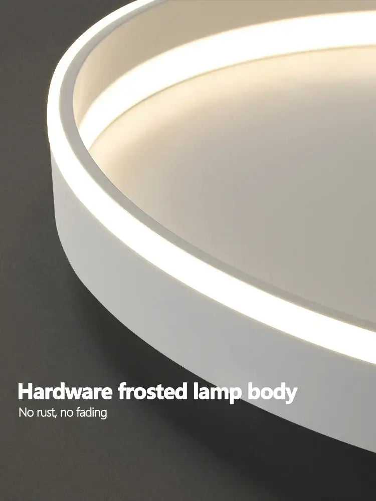 Modern white frosted led ceiling lights with sleek circular design and integrated light strip for bedroom lamp ceiling use