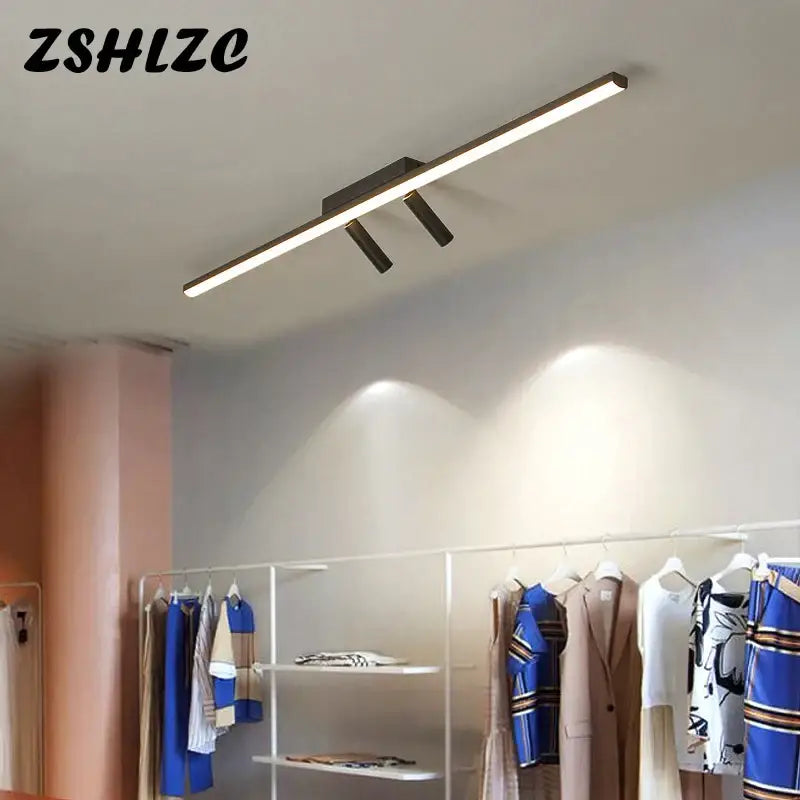 Modern minimalist black star ceiling light by decorbites with sleek rectangular design and two adjustable spotlights