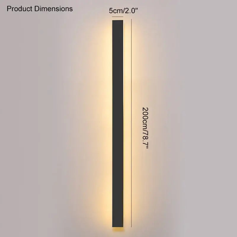 Modern minimalist black waterproof led wall light with warm ambient lighting for outdoor decorbites black waterproof use