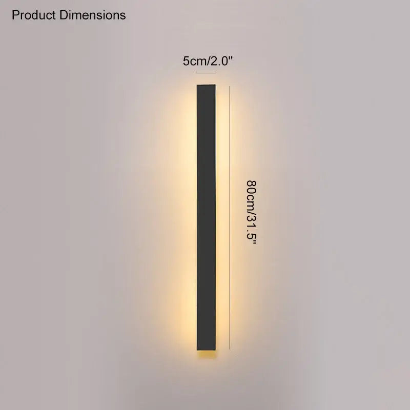 Modern minimalist black waterproof led wall light with warm yellow light for garden decorbites black waterproof use