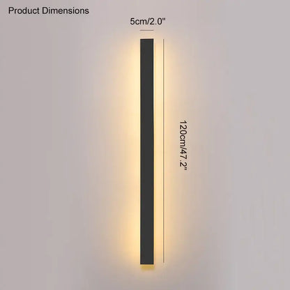 Modern minimalist black waterproof led wall light emitting warm yellow light, ideal for garden decorbites black waterproof use
