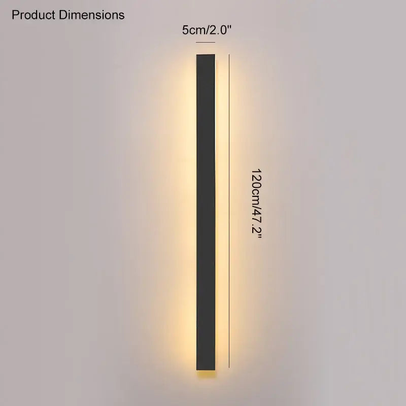 Modern minimalist black waterproof led wall light emitting warm yellow light, ideal for garden decorbites black waterproof use