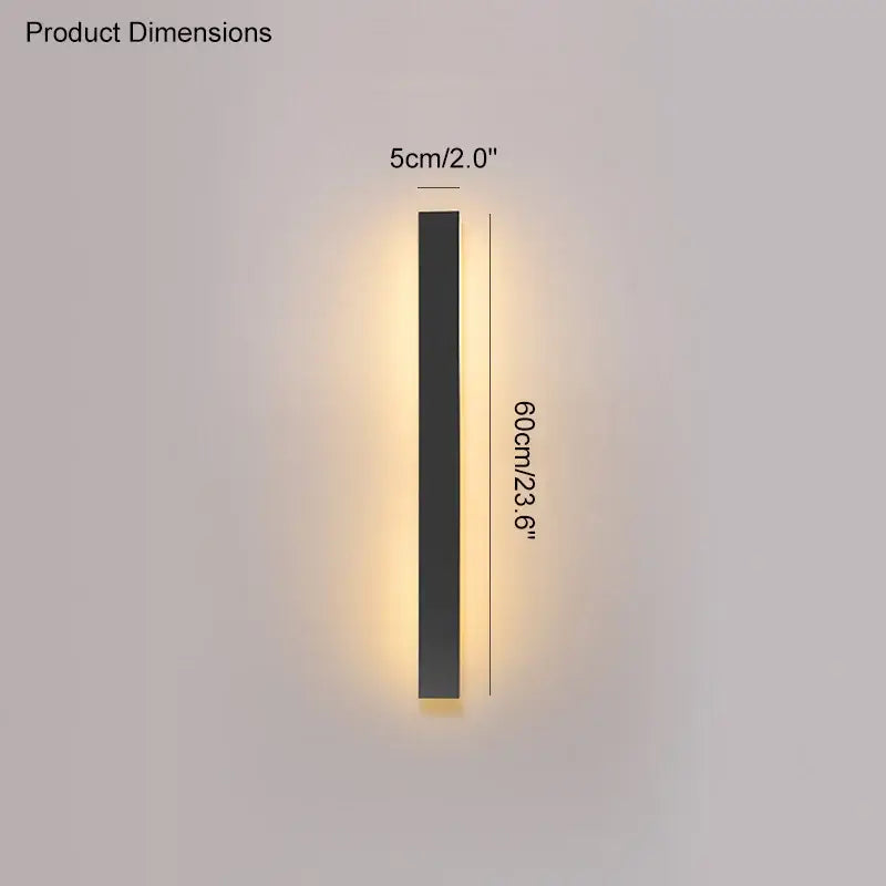 Modern minimalist black waterproof led wall light with sleek rectangular design and warm ambient lighting for decorbites wall light