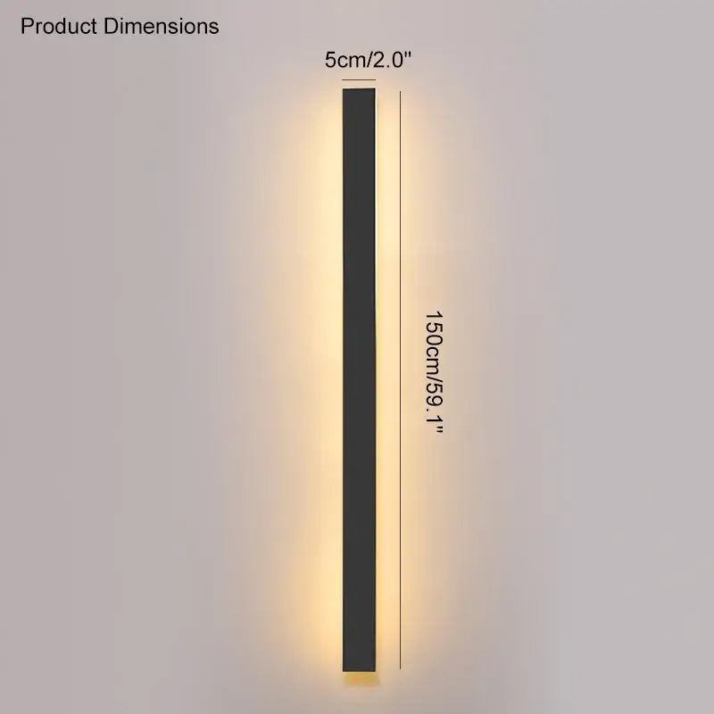 A sleek modern black waterproof led wall light emitting warm yellow light ideal for decorbites black waterproof garden decor
