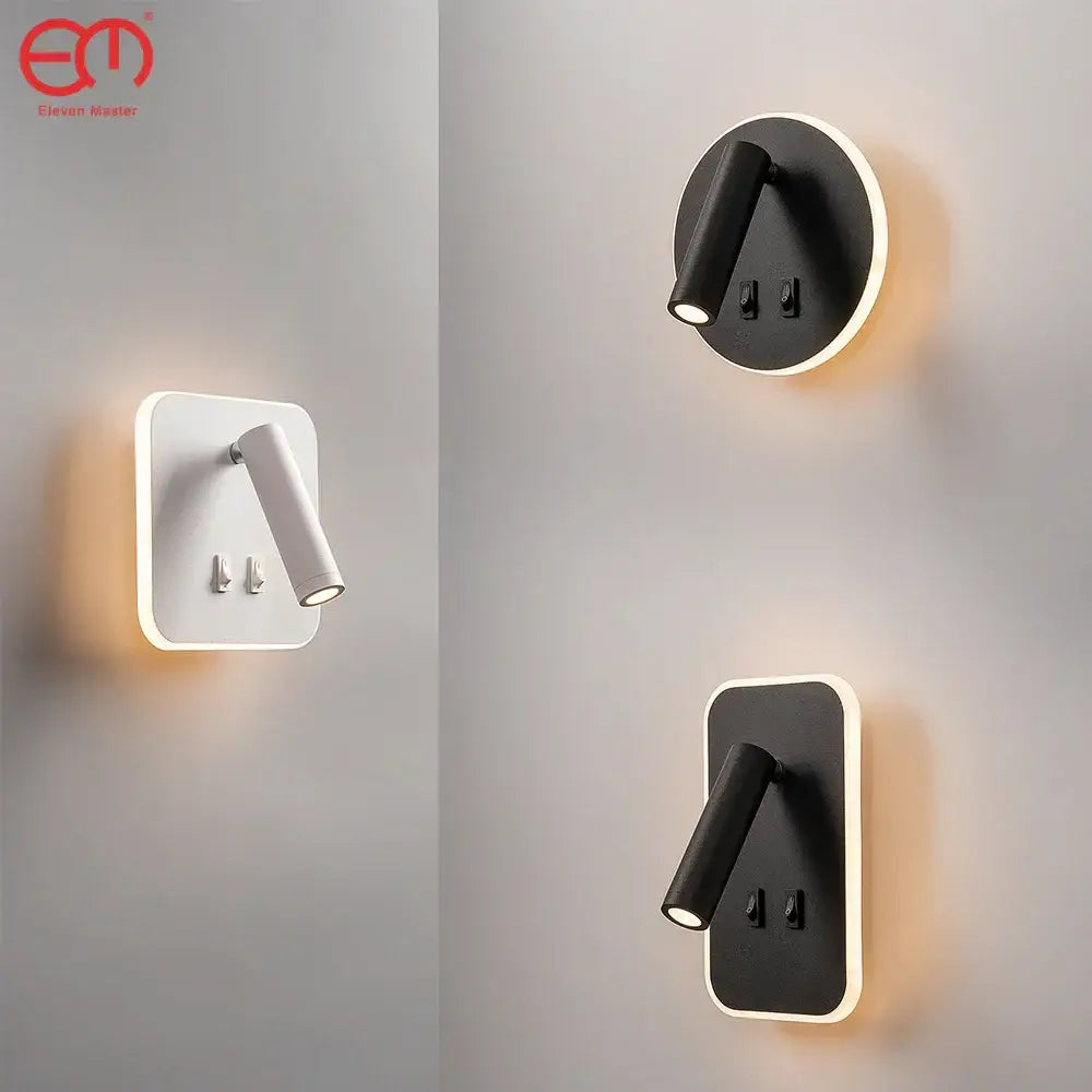 Modern minimalist black and white adjustable wall lamp with integrated led lighting for bedroom decorbites adjustable wall lamp