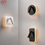 Modern minimalist black and white adjustable wall lamp with integrated led lighting for bedroom decorbites adjustable wall lamp