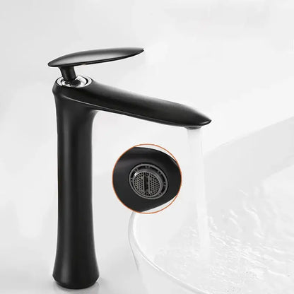 Modern minimalist black matte brass bathroom faucet with tall spout for white brass bathroom decorbites black style