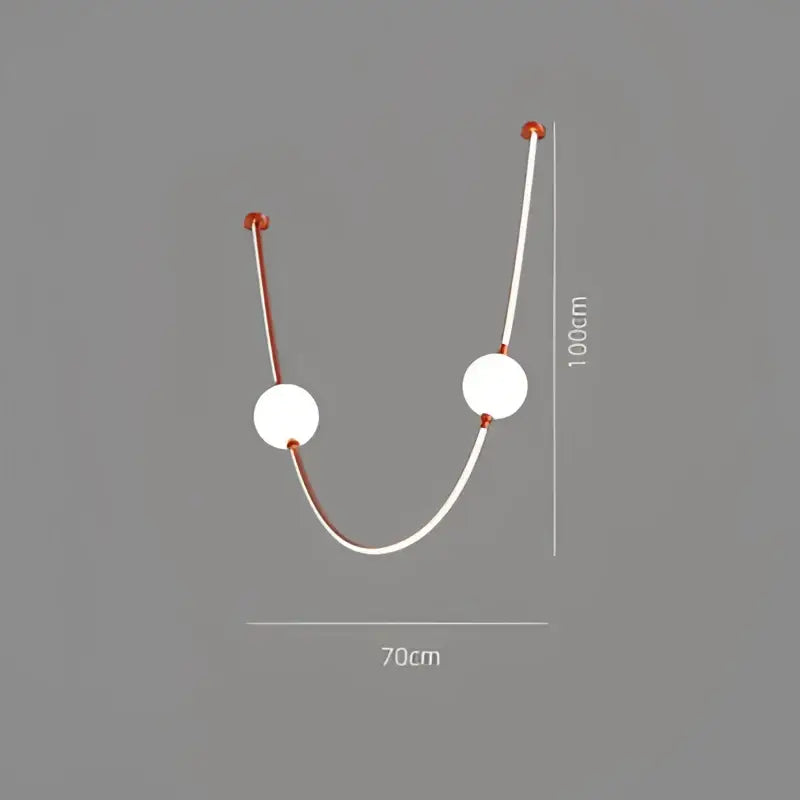 Modern minimalist white and copper pendant light with spherical bulbs for ceiling chandelier decorbites colorized led dimmable use