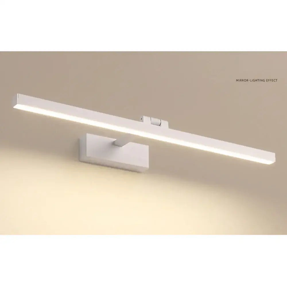 Modern minimalist black and white led wall lamp featuring a white rectangular led mirror light with a sleek reflective finish