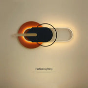 Modern minimalist black and white led wall lamp with an illuminated orange base for bedroom living room decorbites led wall lamp