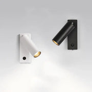Modern minimalist black and white led wall light with cylindrical heads for bedroom decorbites led wall spotlight
