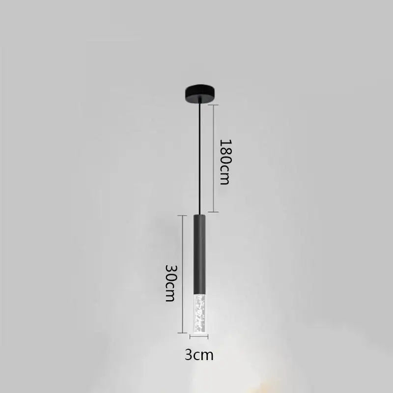 Minimalist black and clear glass pendant lamp with sleek cylindrical design for modern dining room decorbites black ring