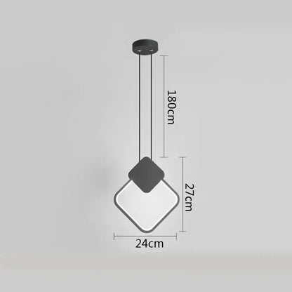 Modern minimalist black and white geometric pendant lamp with led lighting for dining room decorbites black ring pendant