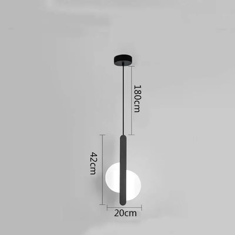 Modern minimalist black ring pendant lamp with sleek cylindrical stem and frosted glass globe for dining room decorbites black ring