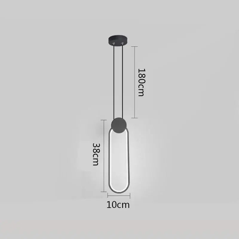 Modern minimalist black ring pendant lamp with elongated oval glass shade and circular top fixture for dining room decorbites black ring pendant