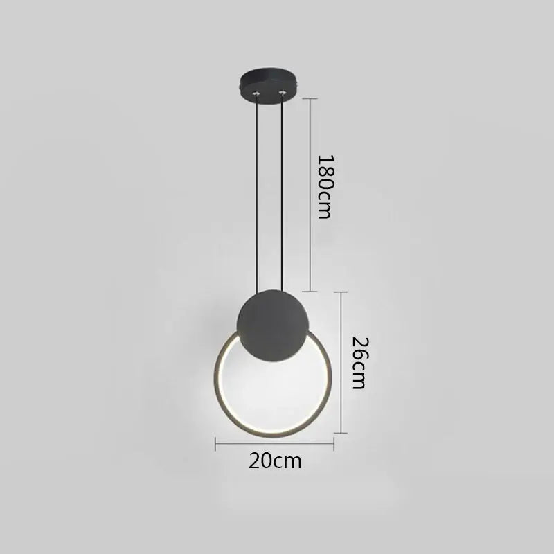Modern minimalist black ring pendant lamp with illuminated circular design ideal for dining room decorbites black ring