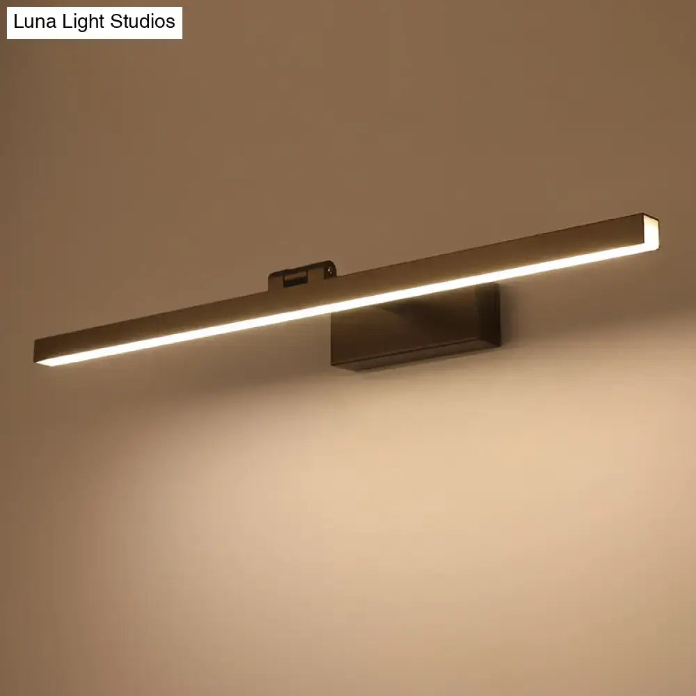 Modern brushed bronze rectangular tubular vanity lamp with sleek minimalist design for bathroom use