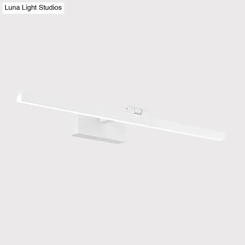 Minimalist white led tubular vanity lamp with sleek modern design for bathroom wall installation