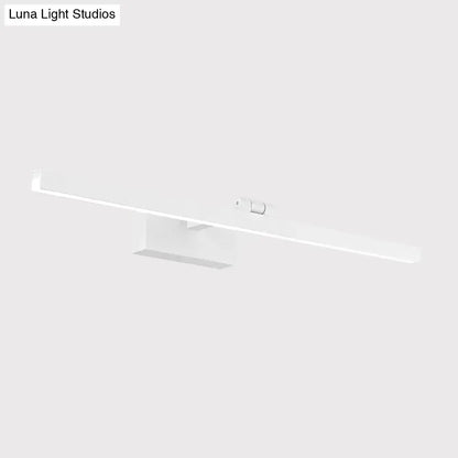 Minimalist white led tubular vanity lamp with sleek modern design for bathroom wall installation