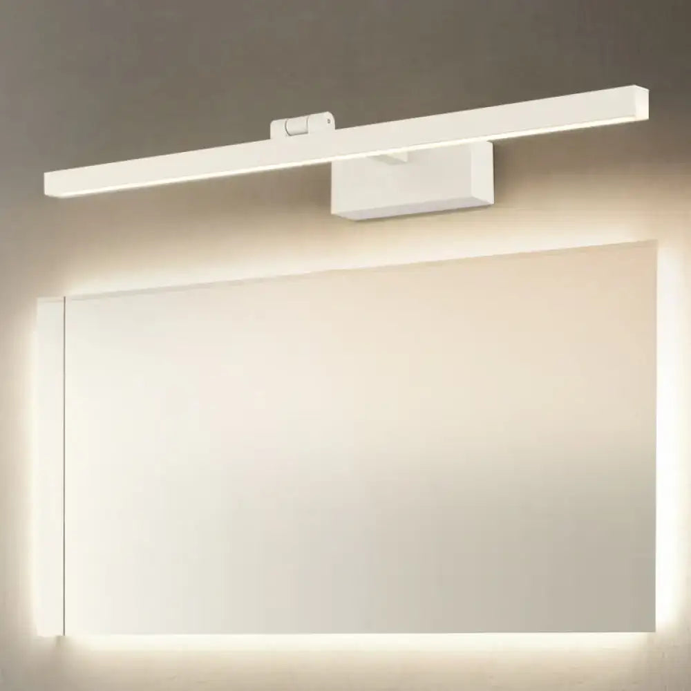 Modern minimalist black and white tubular vanity lamp with white led mirror light and sleek rectangular design
