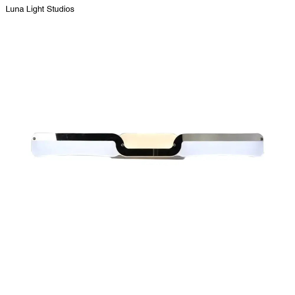 Modern minimalist black and white vanity sconce light with warm white led and polished metal accents, maximum bulb wattage compatible