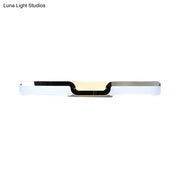 Modern minimalist black and white vanity sconce light with warm white led and polished metal accents, maximum bulb wattage compatible