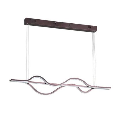 Modern minimalist black and white wave led ceiling light with bronze finish chrome accents and adjustable chain cord color temperature