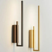 Modern minimalist brushed bronze and gold brass wall sconce with sleek geometric design for bedroom decorbites brass wall sconce