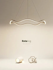 Modern minimalist circle wave led pendant chandelier with sleek wave design and warm led illumination for dining room decorbites circle wave