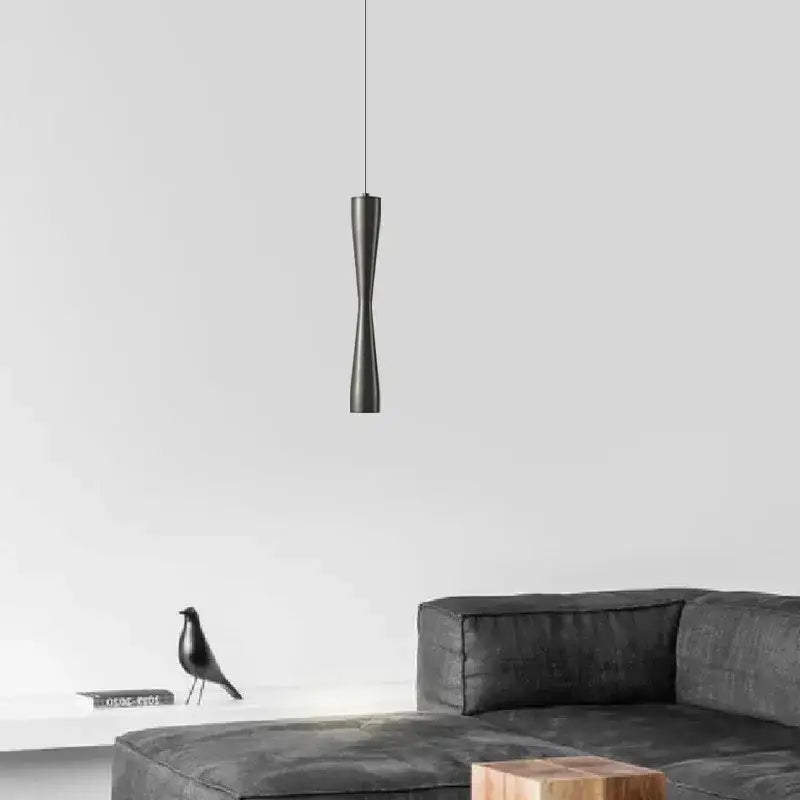 Black matte minimalist pendant light with sleek hourglass design in decorbites copper black gold for dining room decor