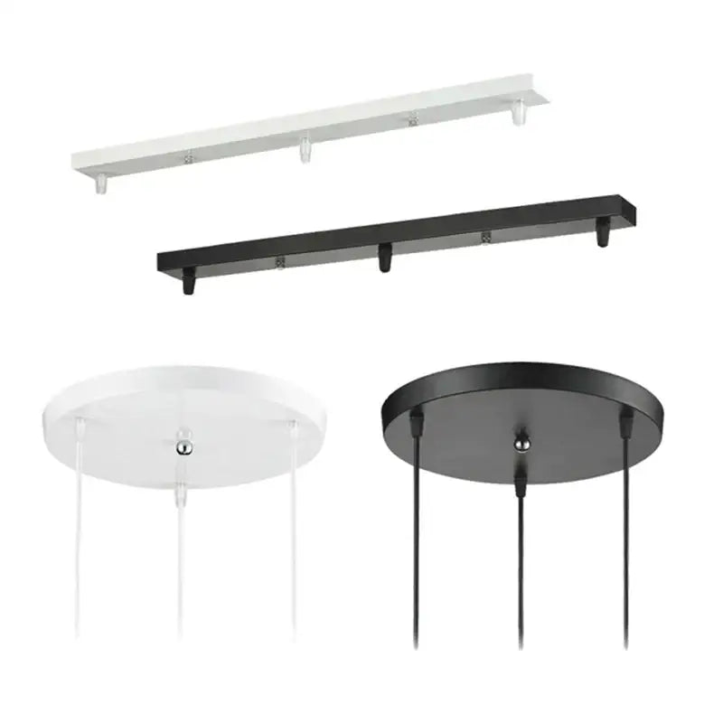 Modern minimalist decorbites ceiling chandelier with white and matte black lamp base and sleek ceiling chandelier plate design