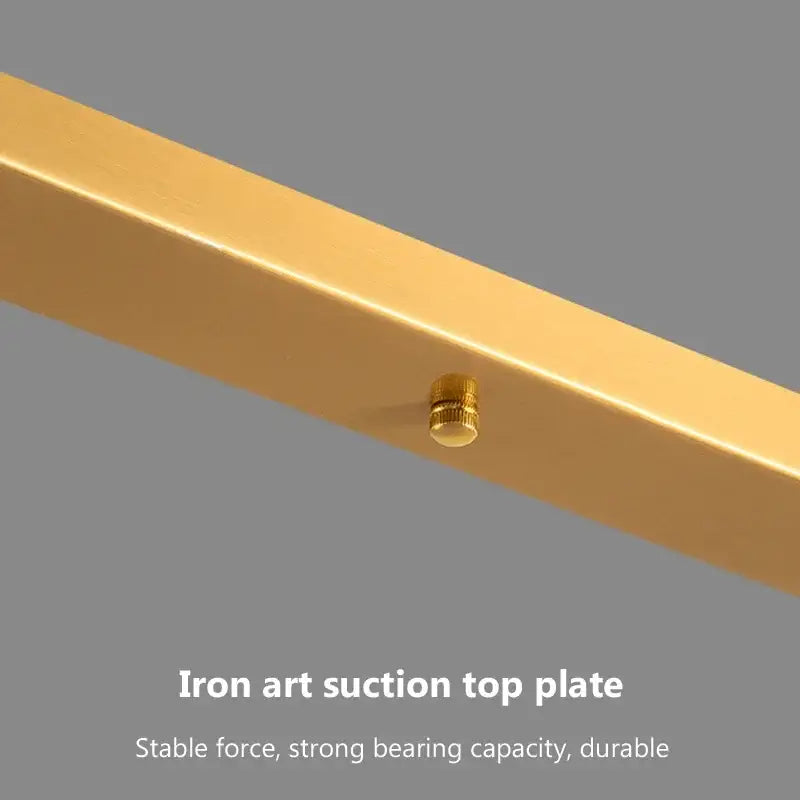Gold-colored metal suction top plate with textured cylindrical knob for decorbites glass chandelier pendant light