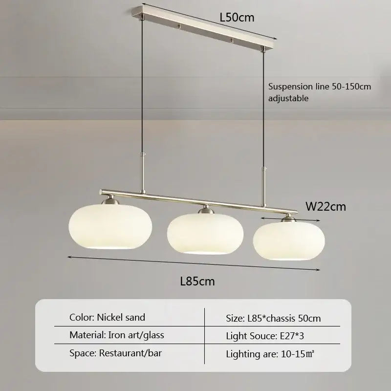 Nickel sand three-light pendant fixture with sleek iron and glass construction decorbites glass chandelier for living room