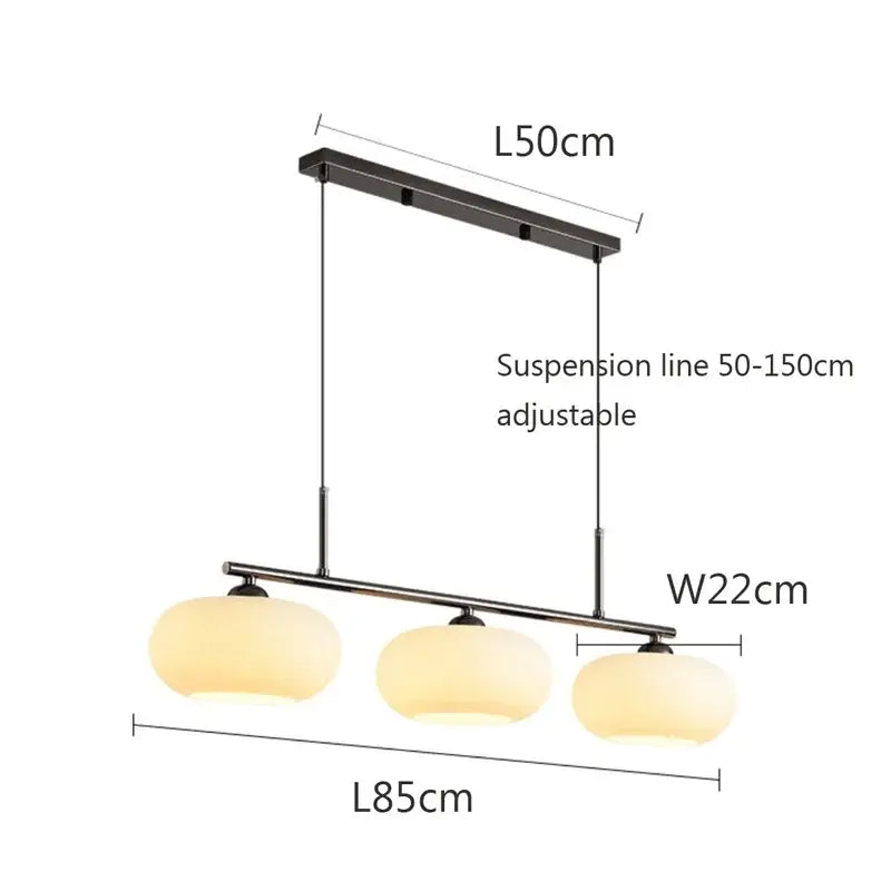 Modern black metal decorbites glass chandelier with three warm frosted globe shades for living room pendant lighting
