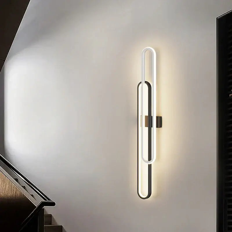 Modern minimalist decorbites led wall sconce with two white led tubes in matte black metal for bedroom lighting
