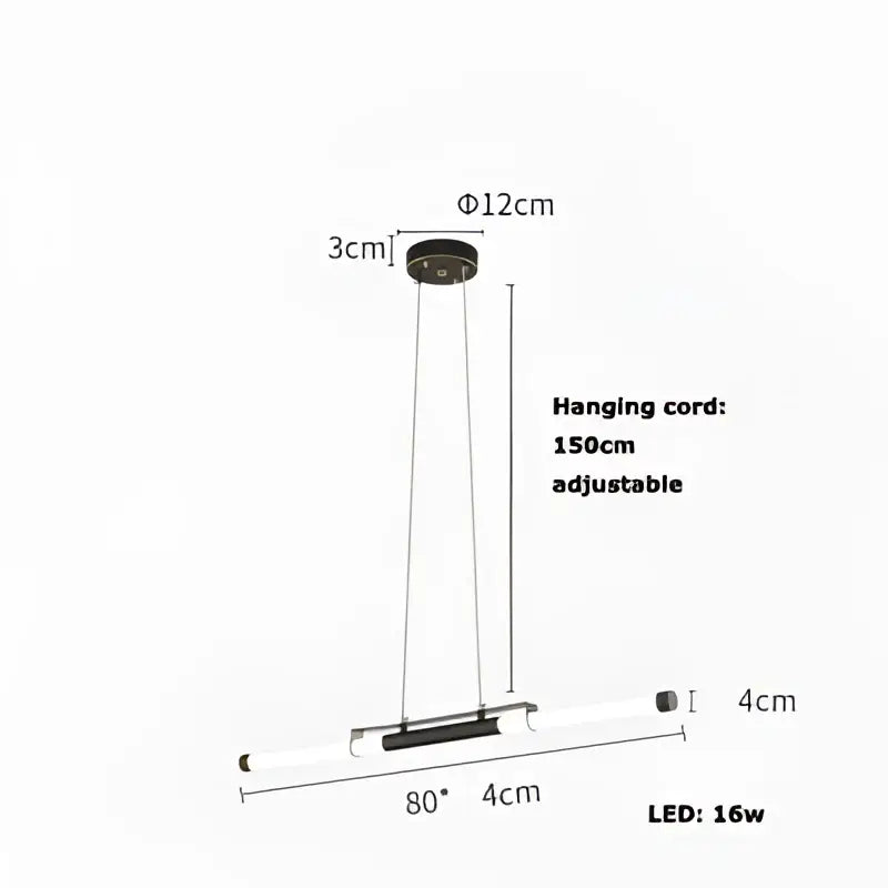 Modern minimalist dimmable led acryl chandelier with sleek black top and white elongated led bar for dining room decorbites dimmable led