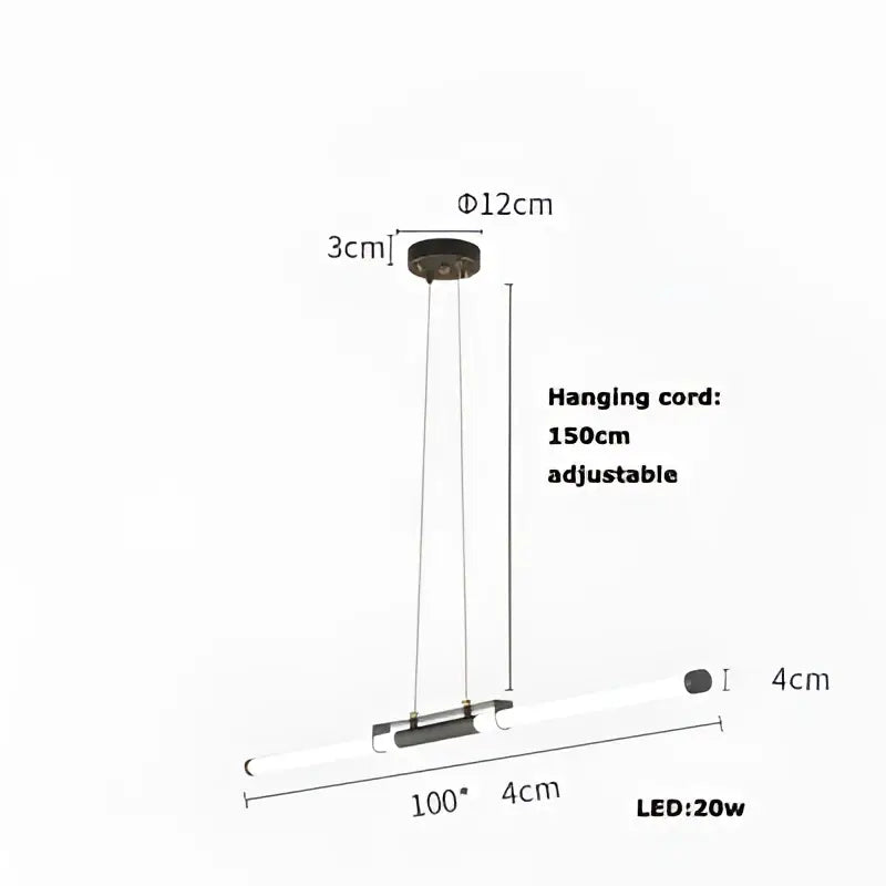 Modern minimalist dimmable led acryl chandelier with sleek black fixture and adjustable cord for dining room decorbites dimmable led