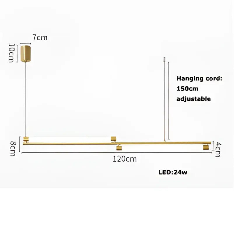 Gold-colored dimmable led acryl chandelier with adjustable cord 24w power for modern minimalist dining room decorbites dimmable led