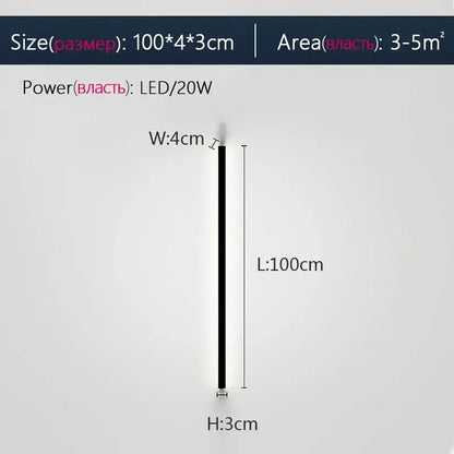 A sleek modern decorbites elegant black led wall lamp with slim rectangular design 100cm long for bedroom decor