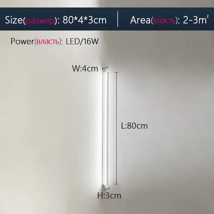Modern minimalist elegant black led wall lamp with slim cylindrical frosted glass design for bedroom decorbites elegant black