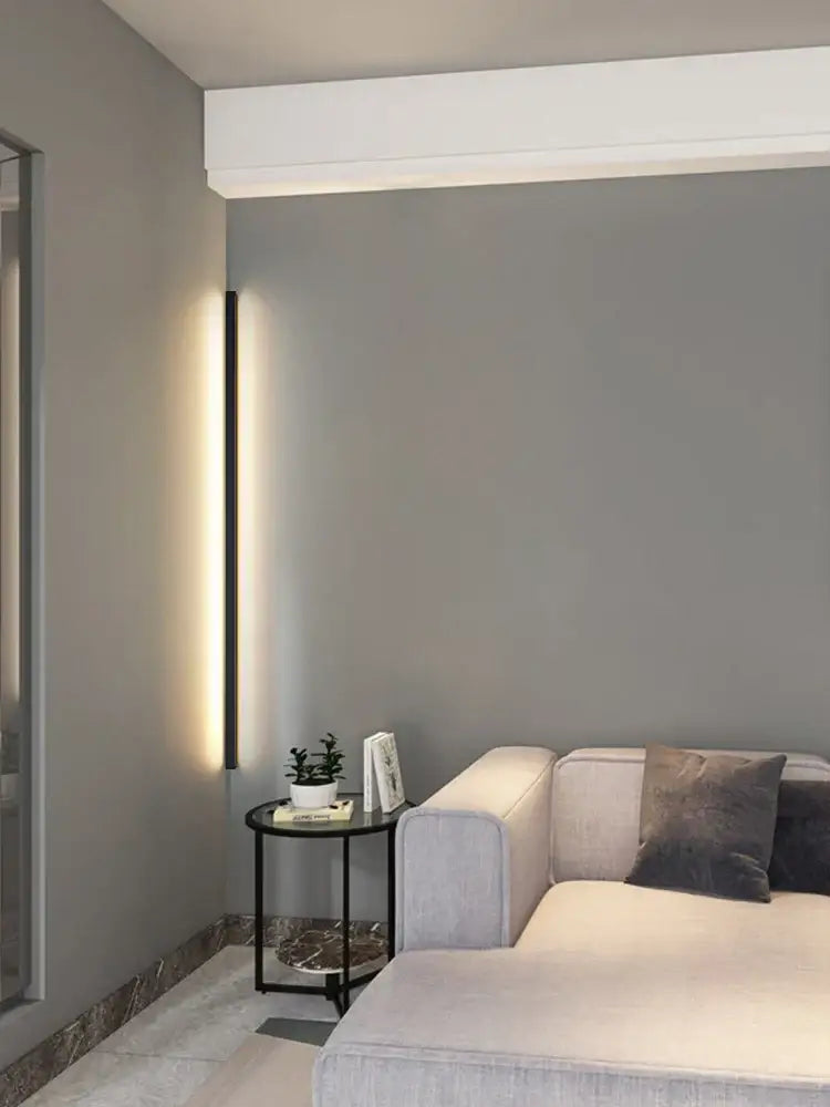 Modern minimalist elegant black led wall lamp with sleek frame and warm ambient lighting for bedroom decorbites elegant black wall lamp