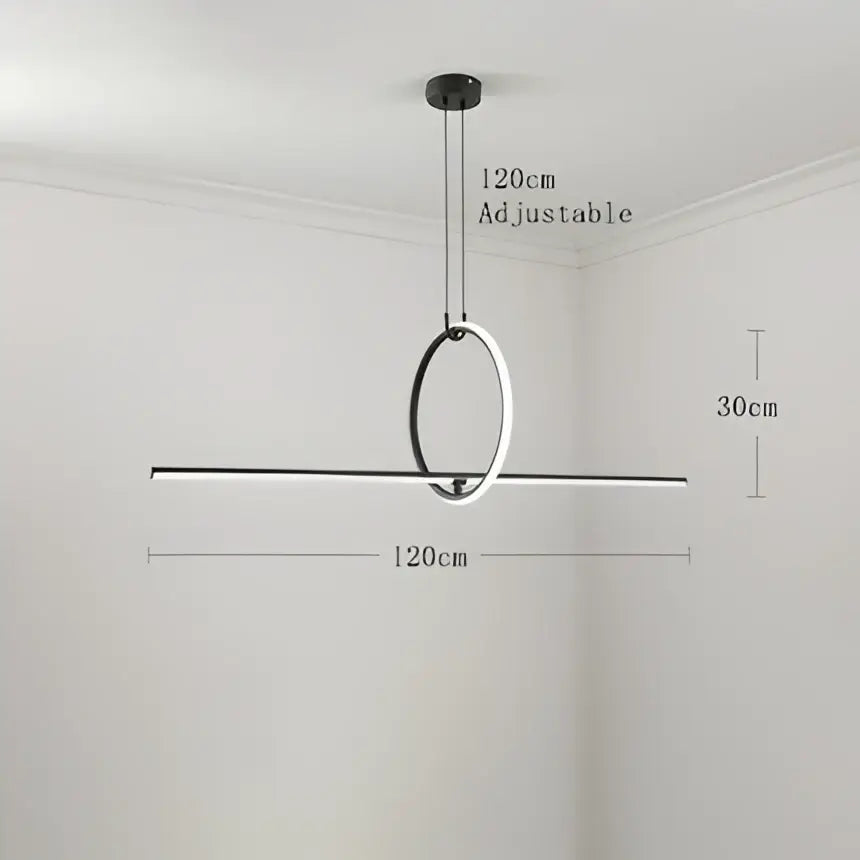 Modern black and white adjustable led decorbites geometric chandelier with sleek circular design for dining room pendant light