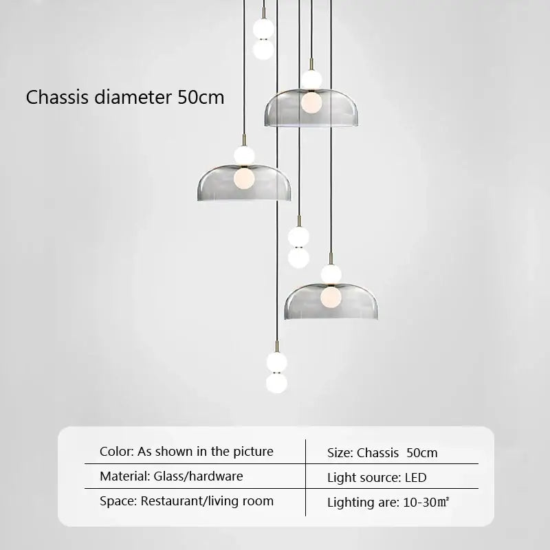 Modern minimalist glass ball pendant light with sleek translucent gray dome and white led bulbs for living room decorbites pendant light