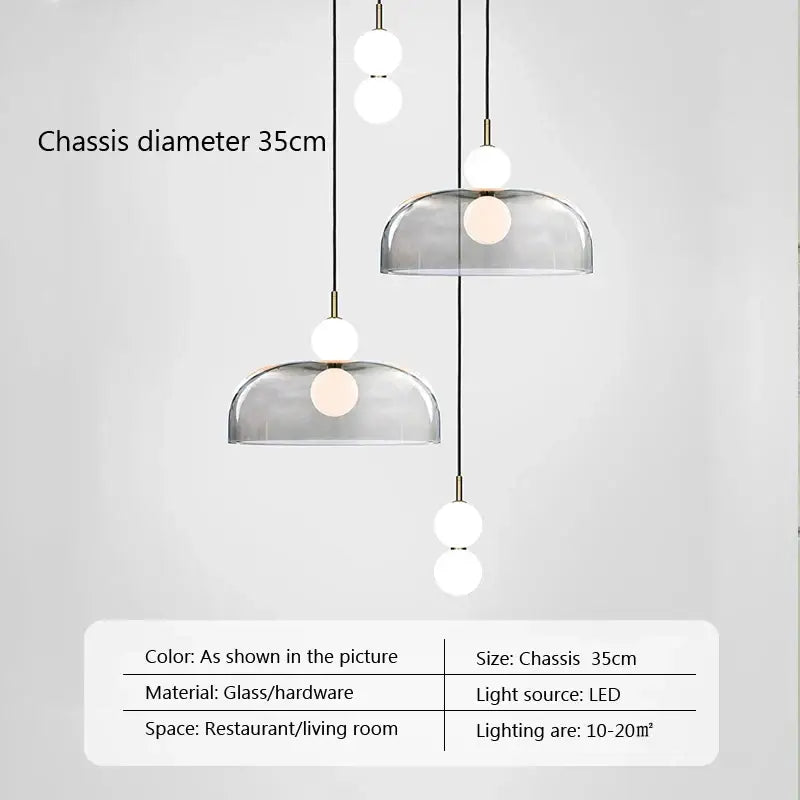 Modern minimalist glass ball pendant light with sleek dome design and white spherical accents for living room decorbites pendant light