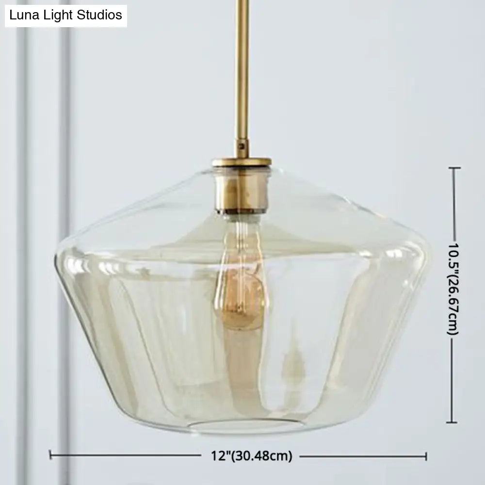 Modern Minimalist Glass Pendant Light - Stylish Dining Room Hanging Lamp