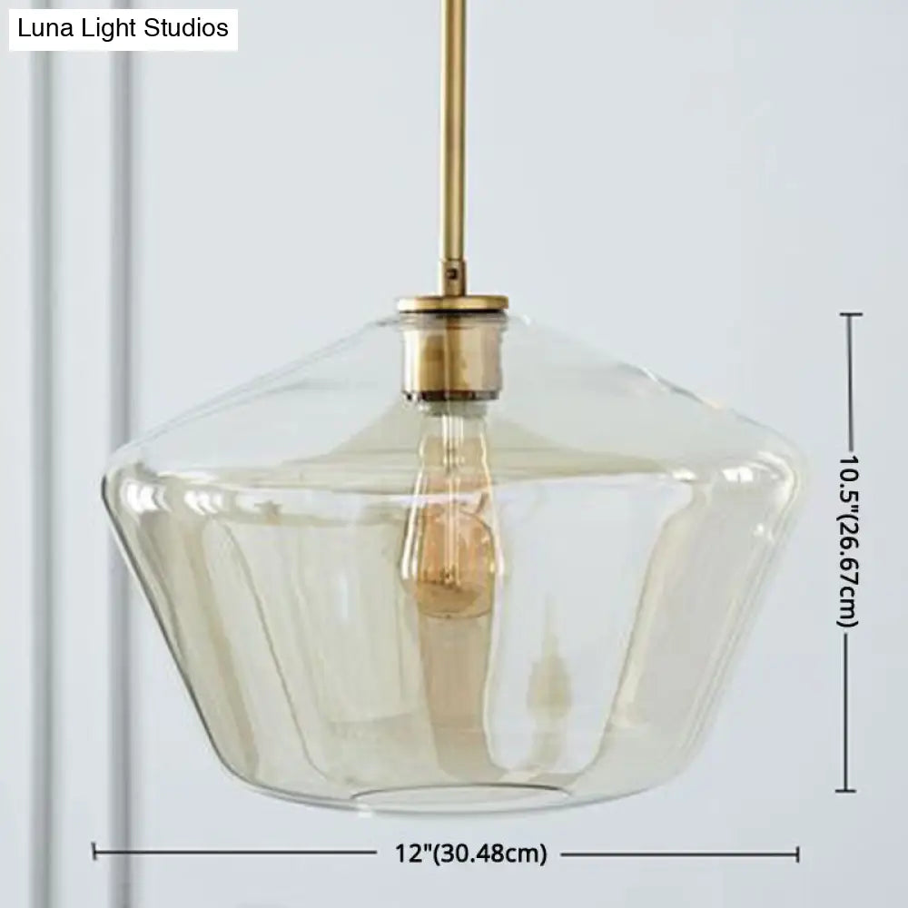 Modern Minimalist Glass Pendant Light - Stylish Dining Room Hanging Lamp