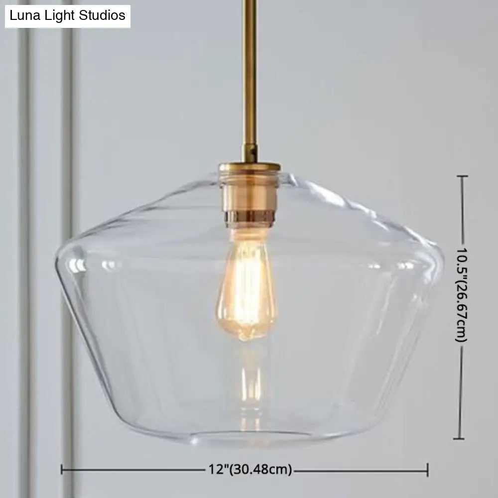 Modern Minimalist Glass Pendant Light - Stylish Dining Room Hanging Lamp