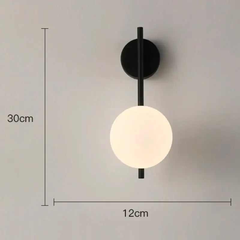 Minimalist black wall lamp with frosted white glass gold led shade for modern decorbites glass gold bedroom lighting